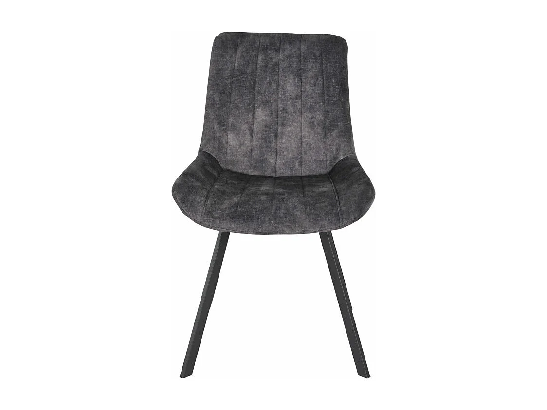 Lot 2 chaises velours gris anthracite rembourré pieds métal - NANY 2