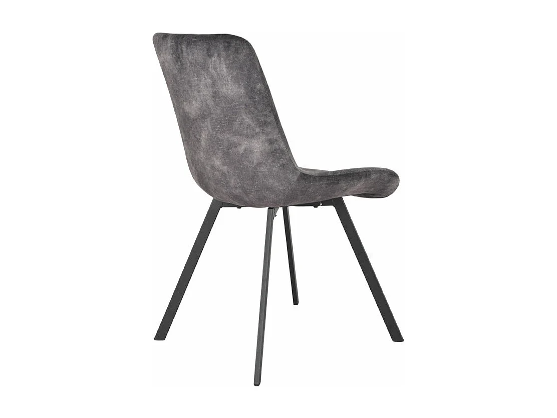 Lot 2 chaises velours gris anthracite rembourré pieds métal - NANY 2