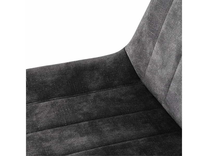 Lot 2 chaises velours gris anthracite rembourré pieds métal - NANY 2