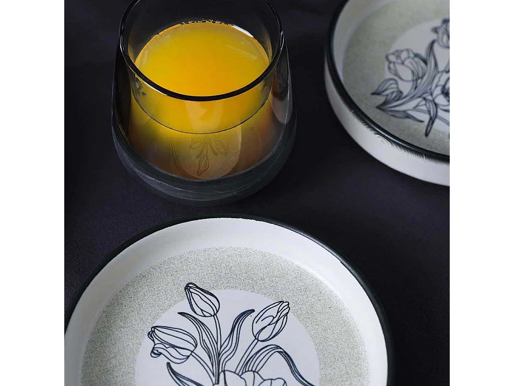 Bols en porcelaine Fleurs bleues 14 cm (Lot de 6)