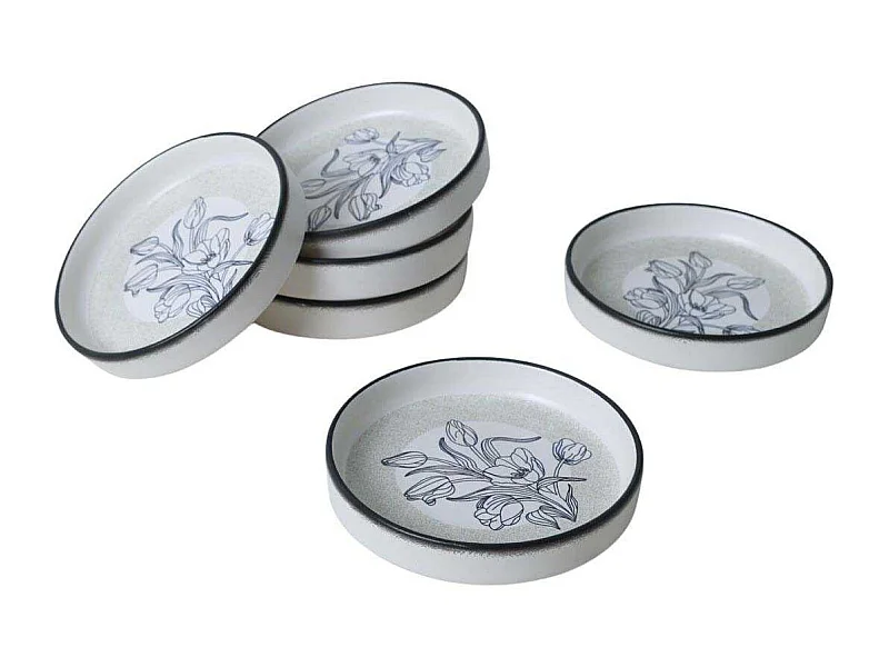 Bols en porcelaine Fleurs bleues 14 cm (Lot de 6)