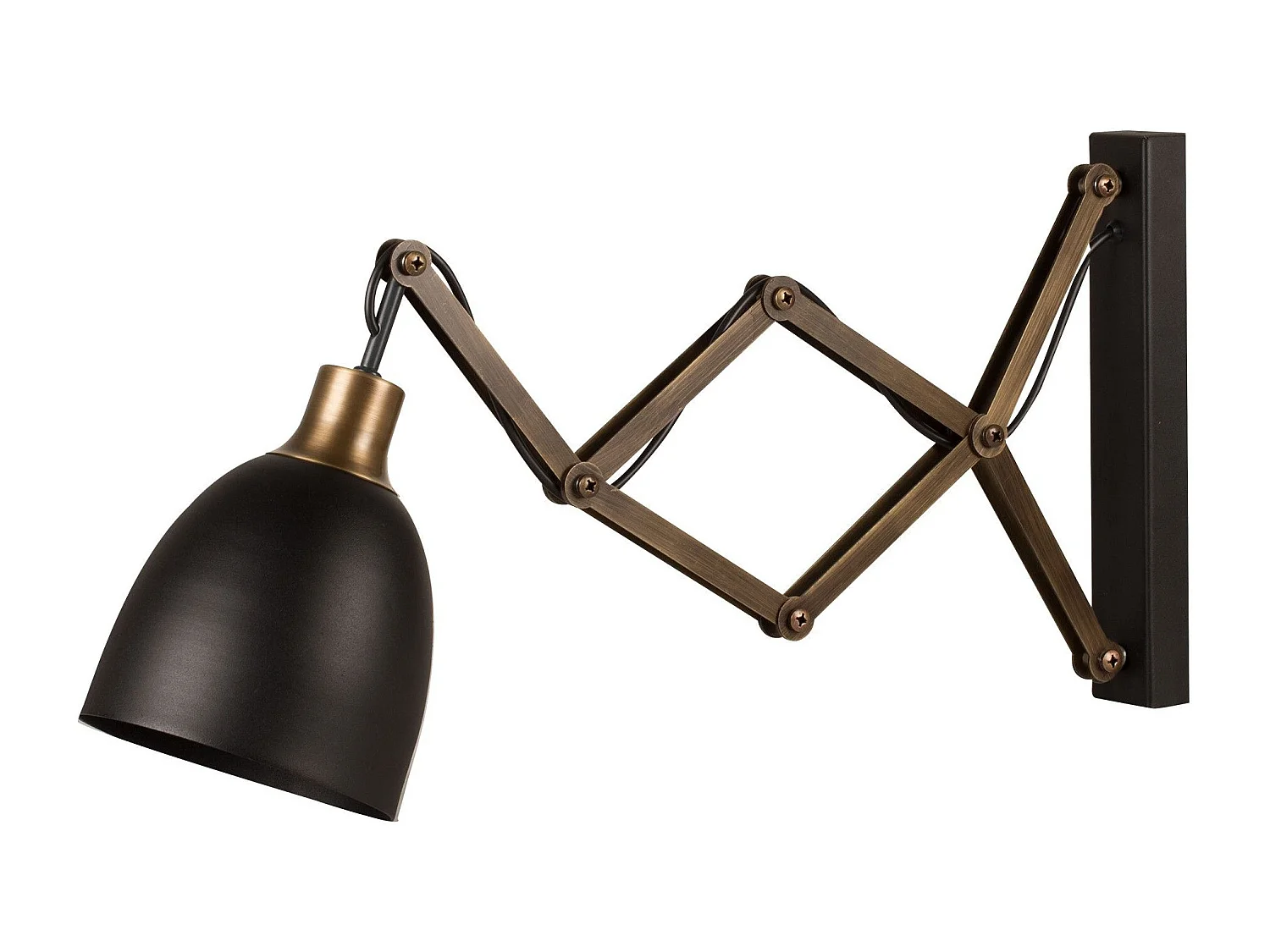 Applique murale Krasiva accordéon Métal Noir et Or Antique