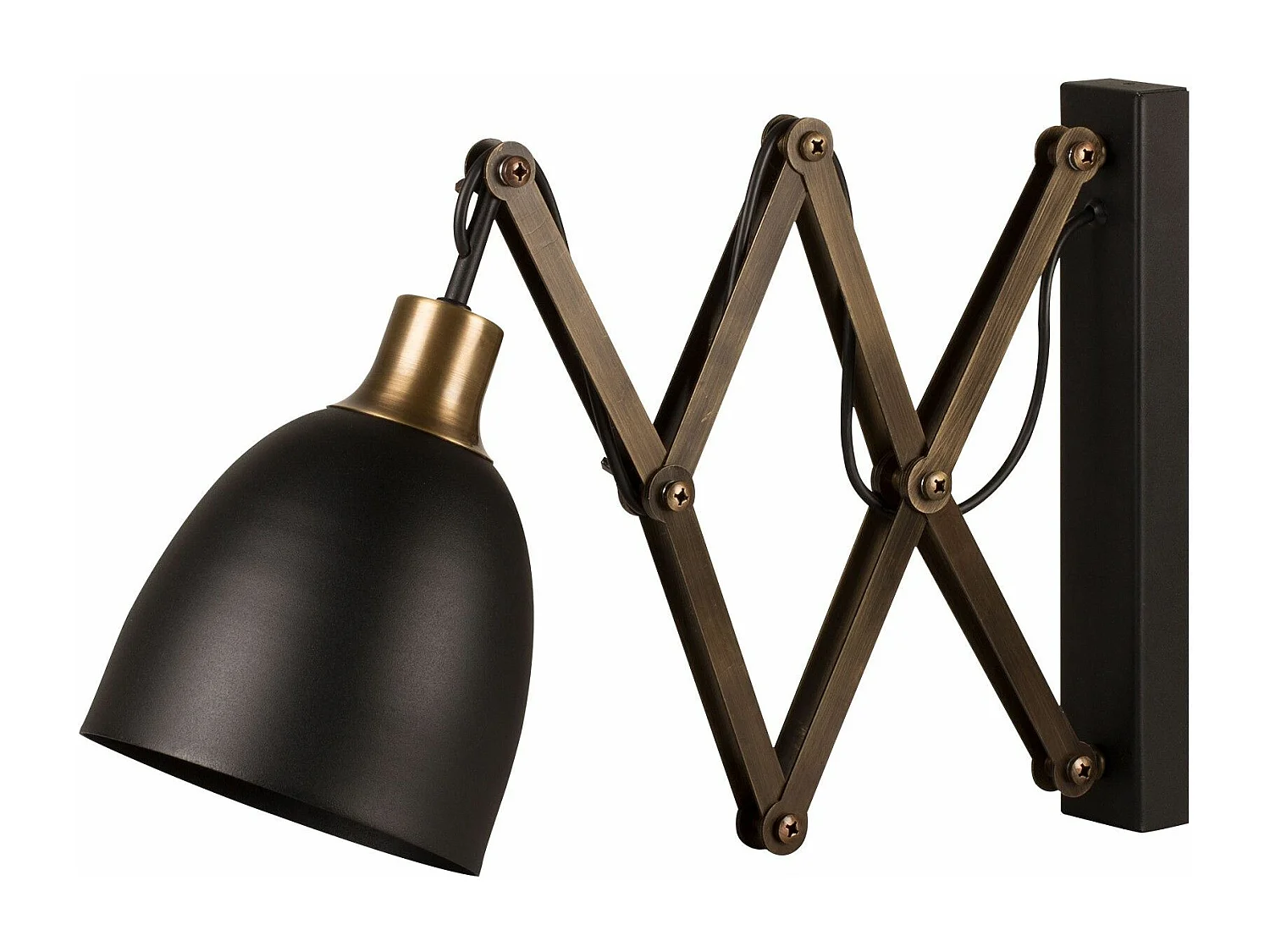 Applique murale Krasiva accordéon Métal Noir et Or Antique