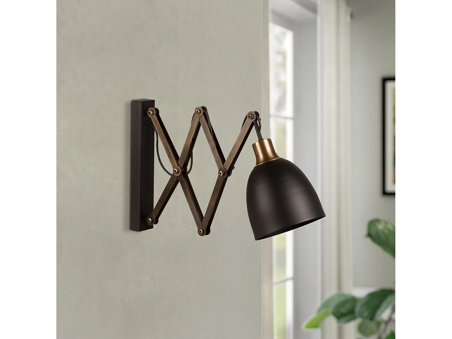 Applique murale Krasiva accordéon Métal Noir et Or Antique