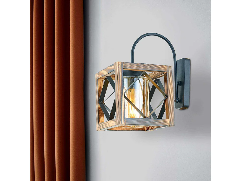 Applique murale en bois et métal Zikzak