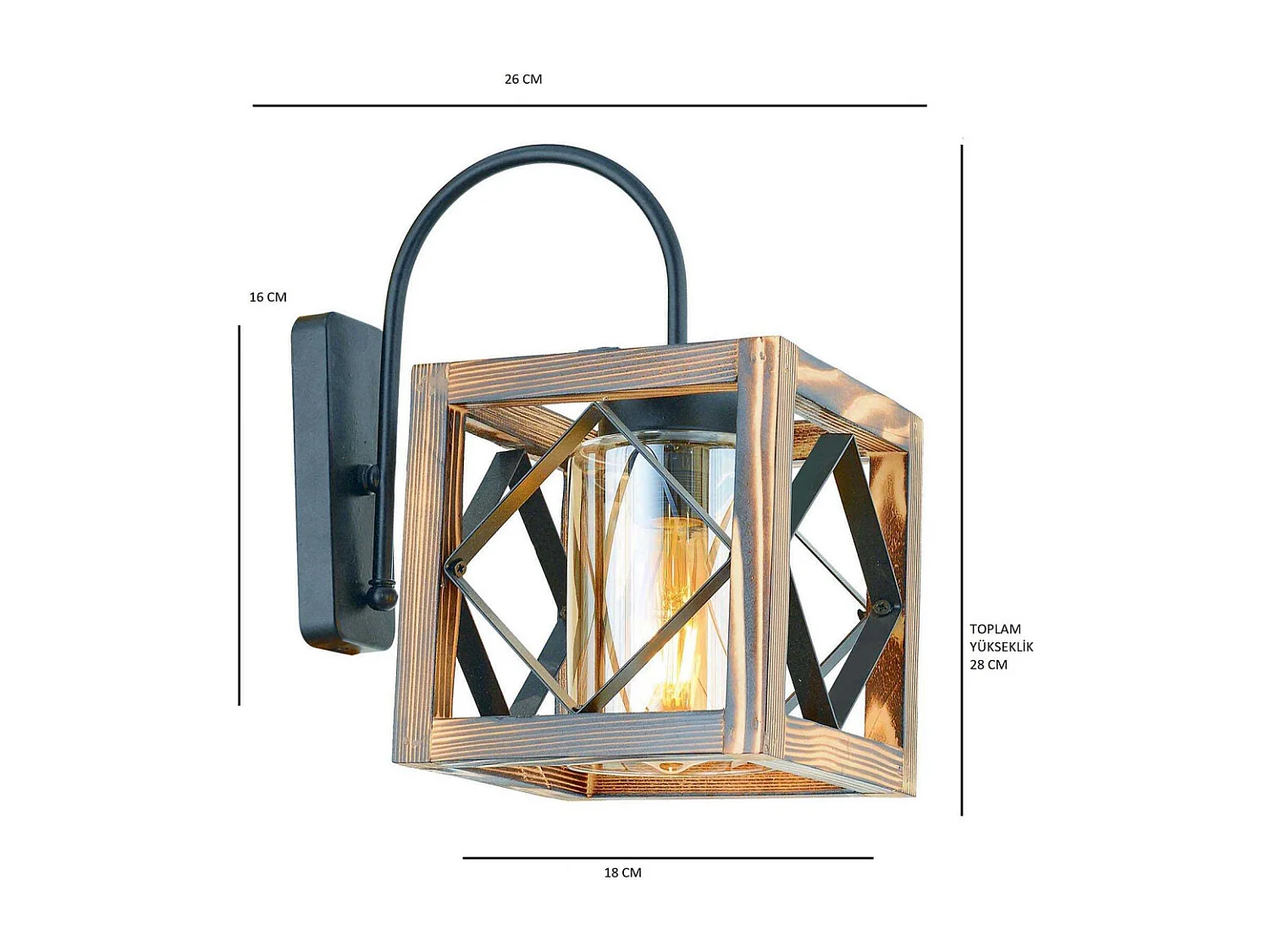 Applique murale en bois et métal Zikzak