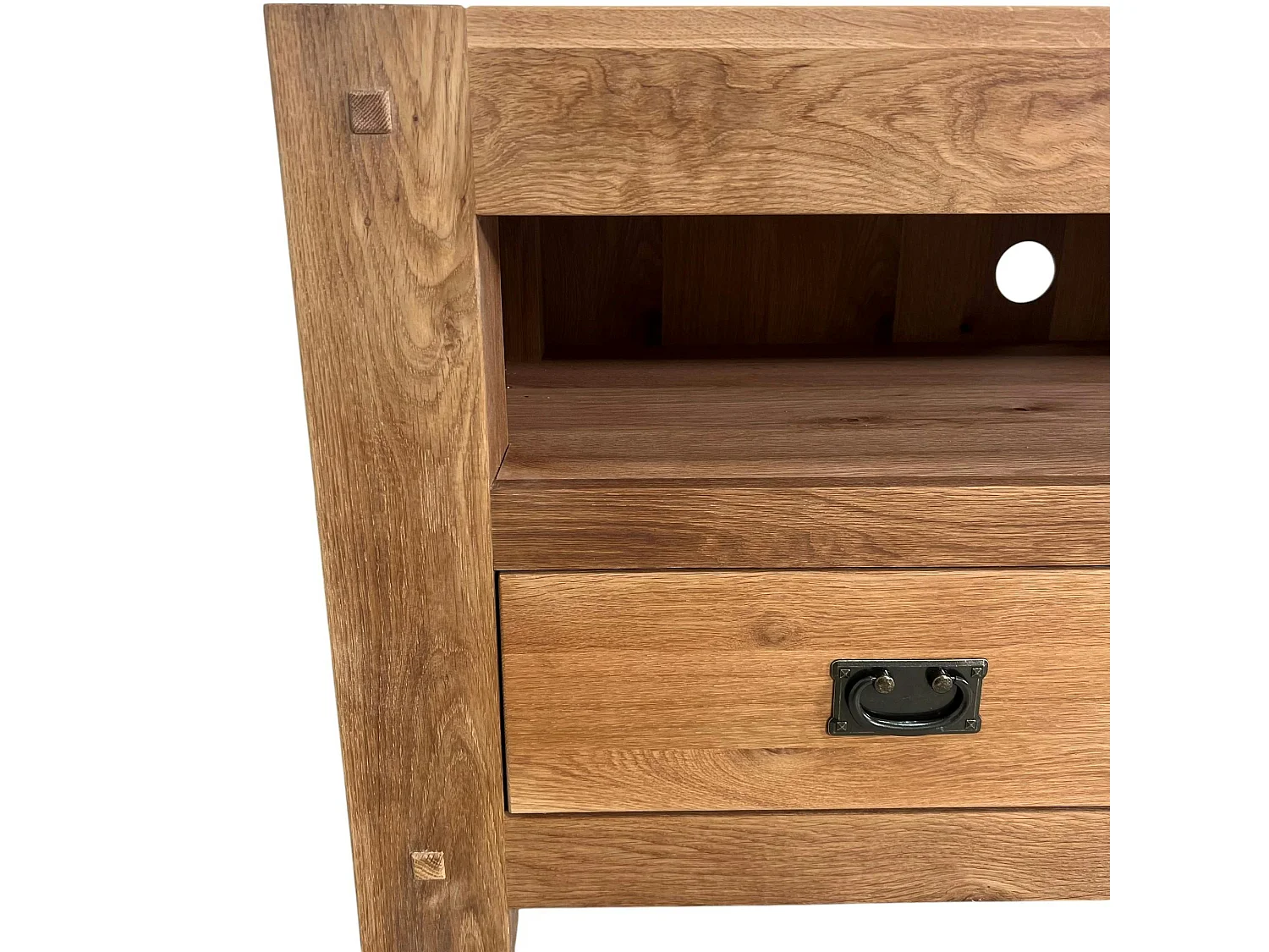 Meuble TV bois de chêne 2 tiroirs FJORD