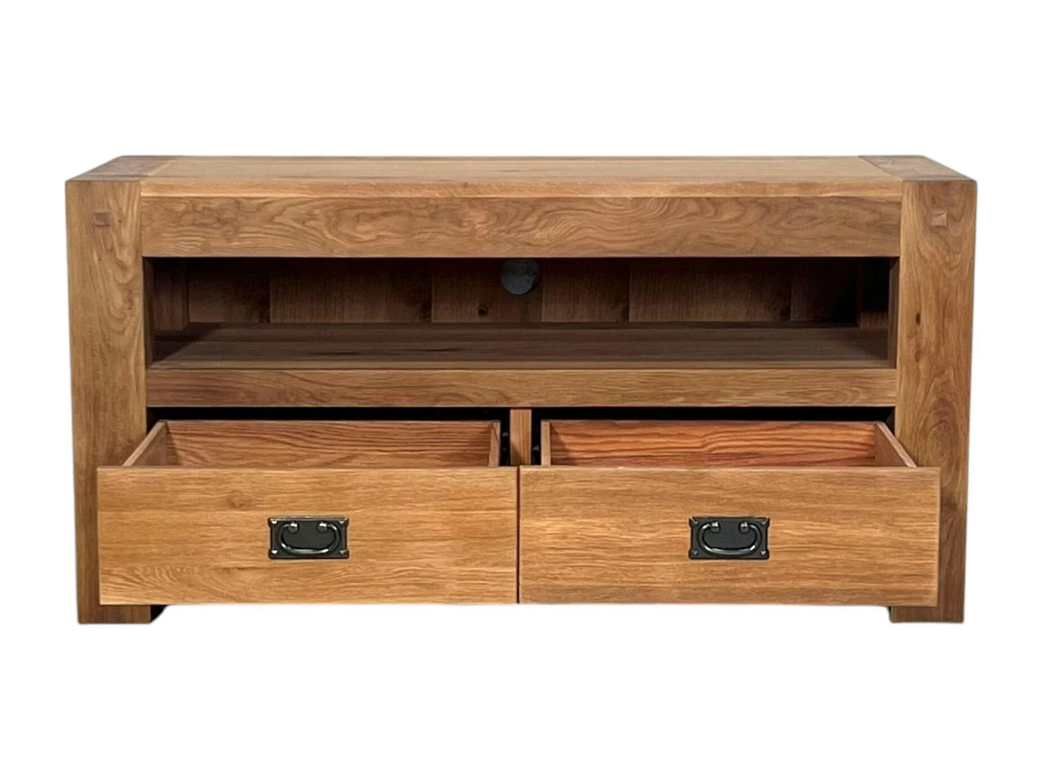 Meuble TV bois de chêne 2 tiroirs FJORD