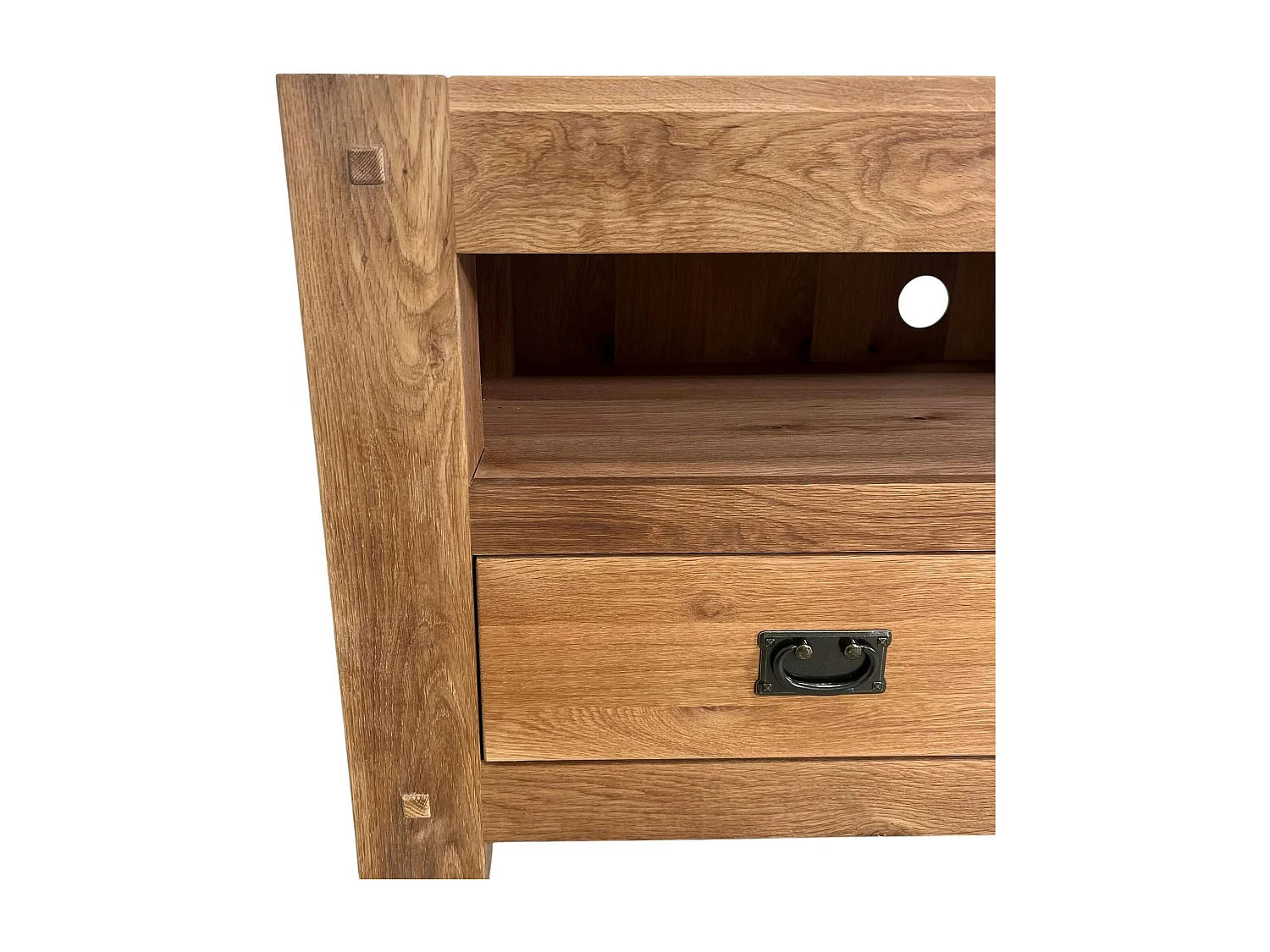 Meuble TV bois de chêne 2 tiroirs FJORD