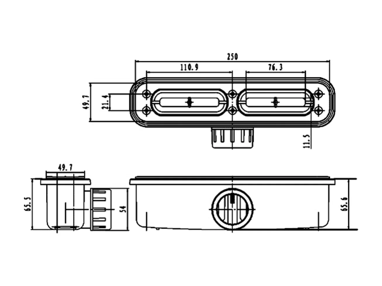 Receveur de douche 140x80 extra-plat Blanc en résine minérale antidérapant effet ardoise - Ragnar LAVABERG