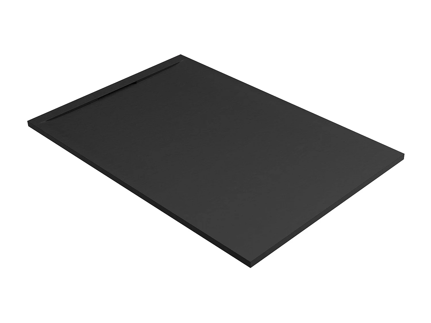 Receveur de douche 160x90 extra-plat Noir en résine minérale antidérapant effet ardoise - Ragnar LAVABERG