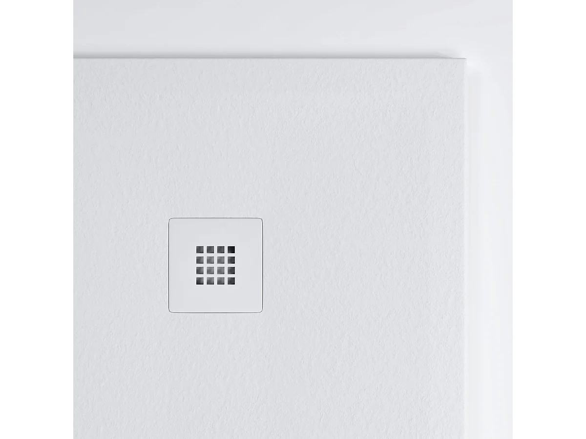 Receveur de Douche Extraplat 180x90cm Gris - Résine Minérale - Antidérapant - Effet Ardoise - Bonde Incluse - LAVABERG