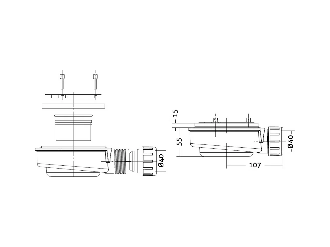 Receveur de Douche Extraplat 80x80cm Noir - Résine Minérale - Antidérapant - Effet Ardoise - Bonde Incluse - LAVABERG