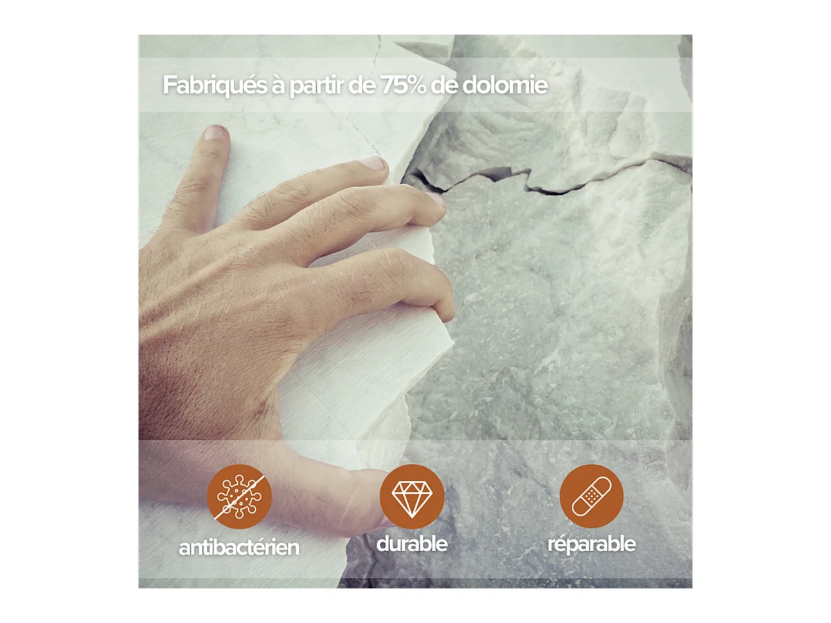 Receveur de Douche Extraplat 180x70x3cm Gris en Résine Minérale - Antidérapant, Texture Ardoise - MAGNUS LAVABERG