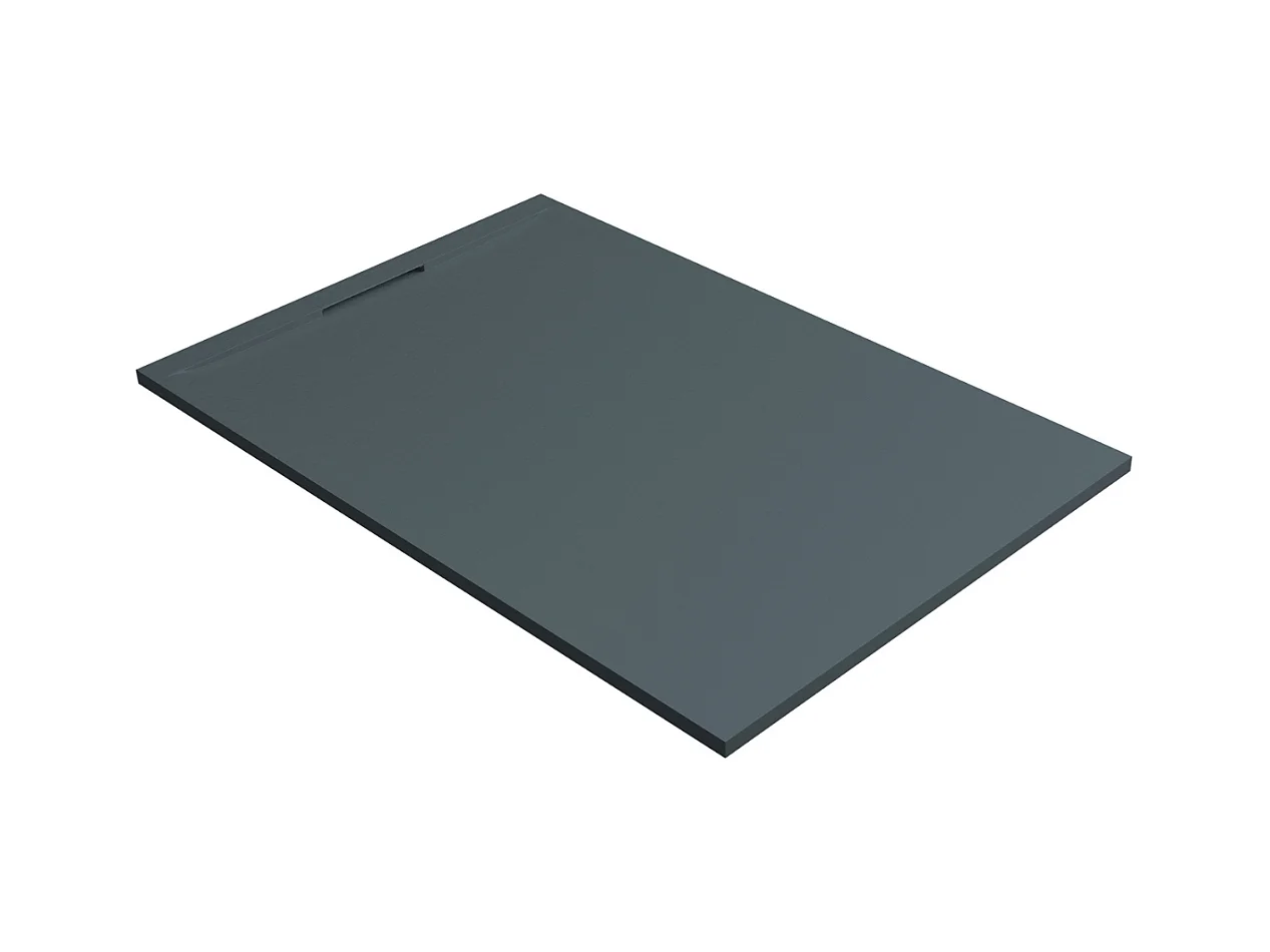 Receveur de Douche Extraplat 120x90x3cm Gris en Résine Minérale - Antidérapant, Texture Ardoise - RAGNAR LAVABERG