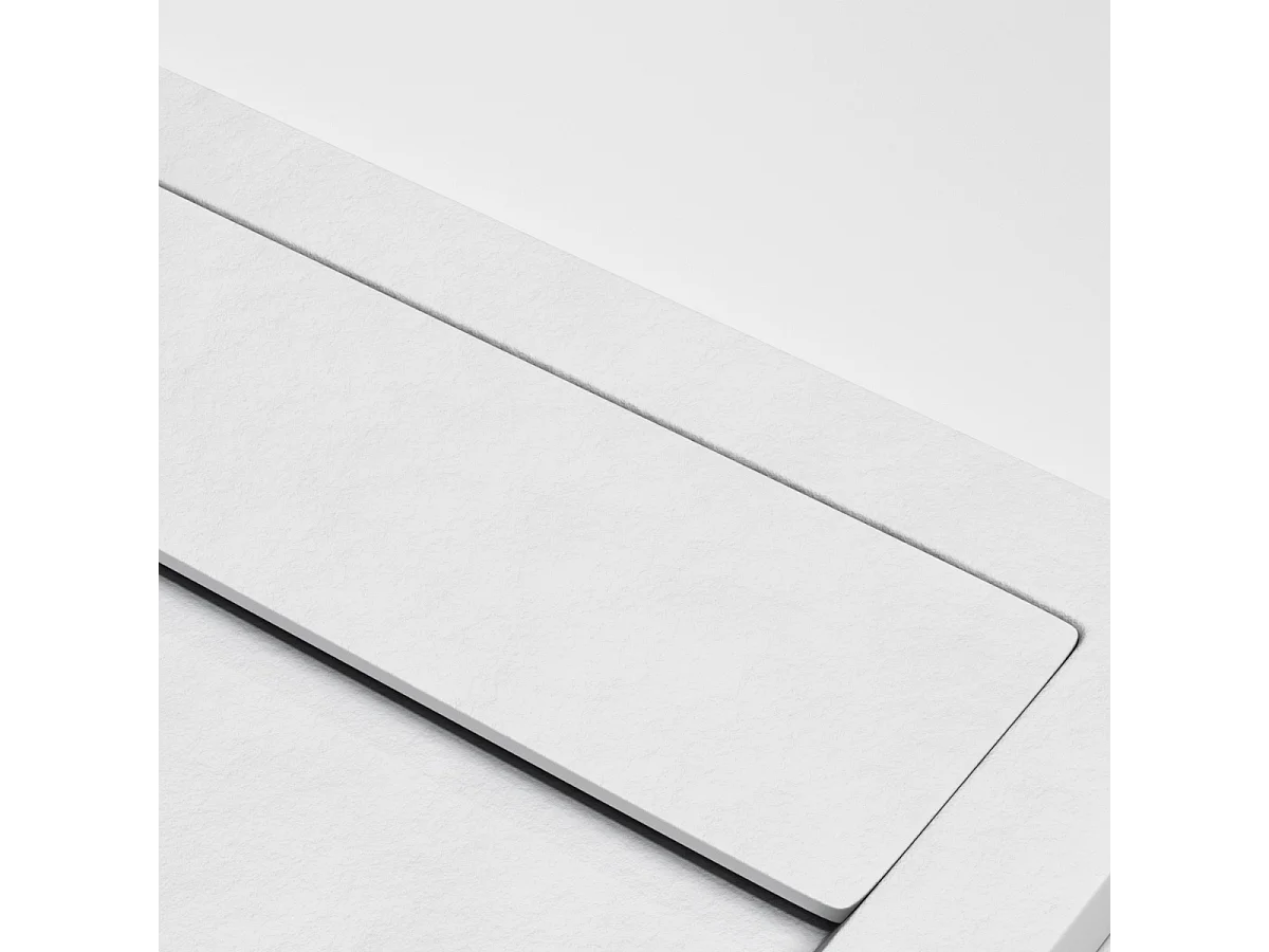 Receveur de Douche Extraplat 180x80cm Noir - Résine Minérale - Antidérapant - Effet Ardoise - Bonde Incluse - LAVABERG