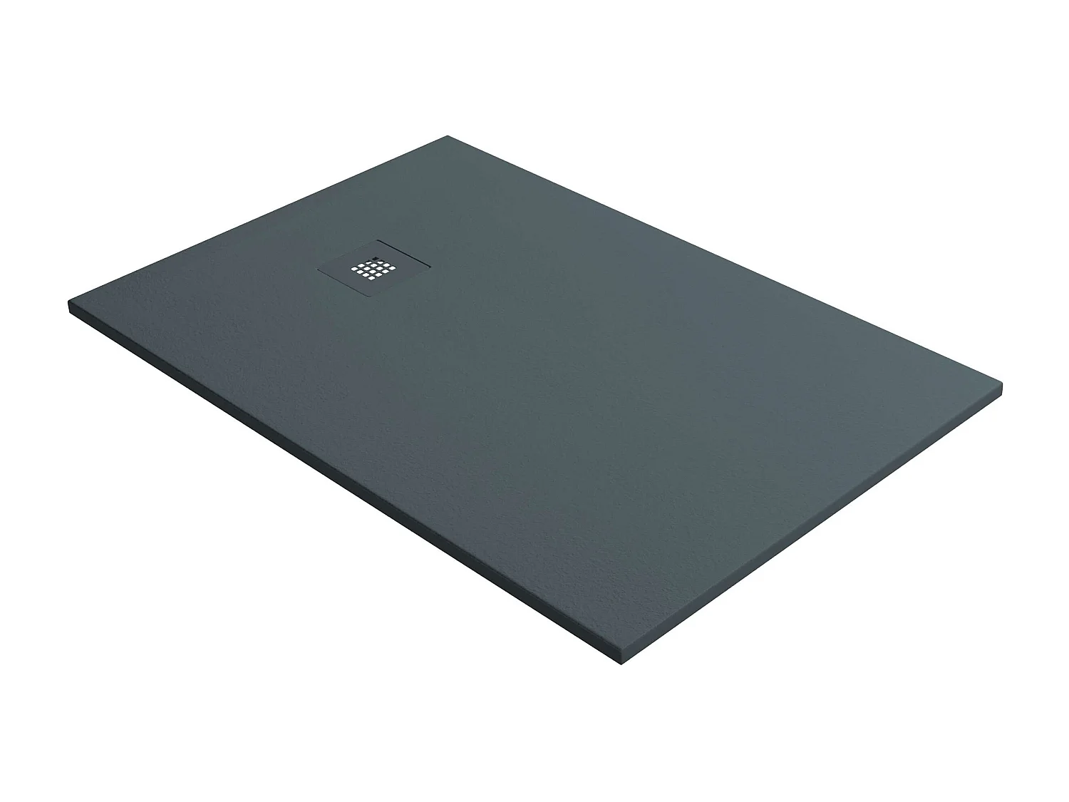 Receveur de douche 160x90 extra-plat Anthracite en résine minérale antidérapant effet ardoise - Thor LAVABERG