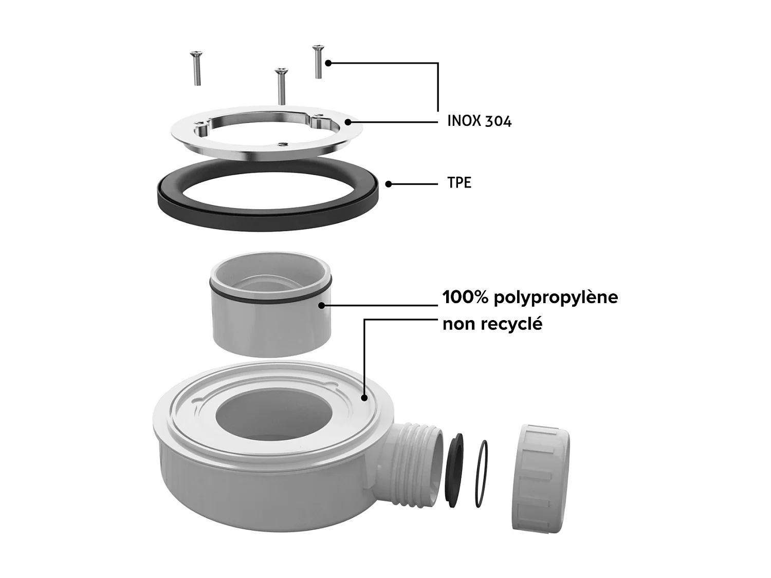 Receveur de Douche Extraplat 80x80cm Beige - Résine Minérale - Antidérapant - Effet Ardoise - Bonde Incluse - LAVABERG