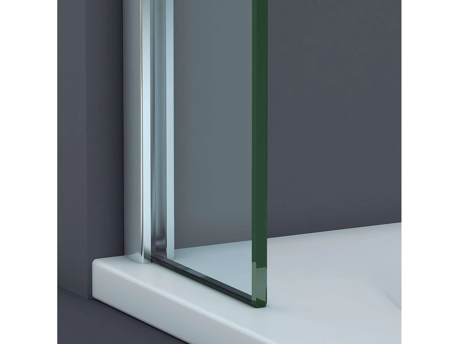 Pare douche fixe en verre sécurité transparent ép 6mm anti calcaire, L.100*H.195 cm, profilé chrome, SUPERBAN Mont Blanc E