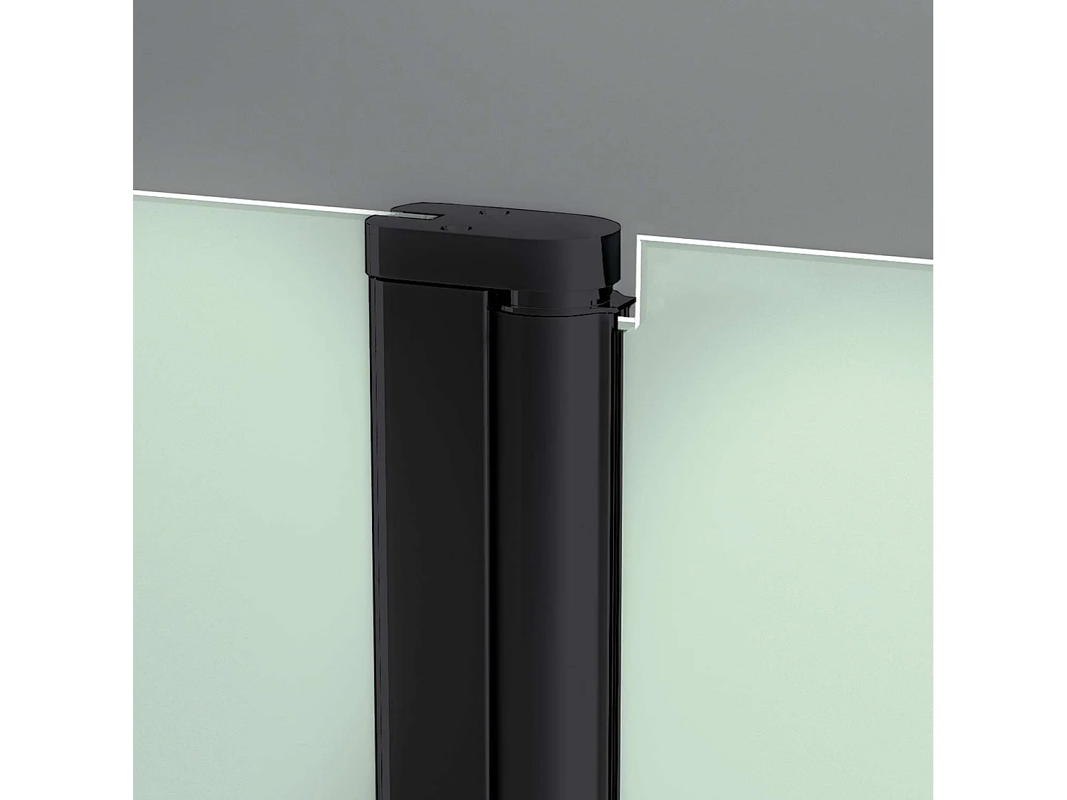 Pare douche fixe avec déflecteur Gauche en verre sécurité transparent ép 6mm anti calcaire, L(93+32)125*H195 cm, noir mat, SUPERBAN Alsace Sport +