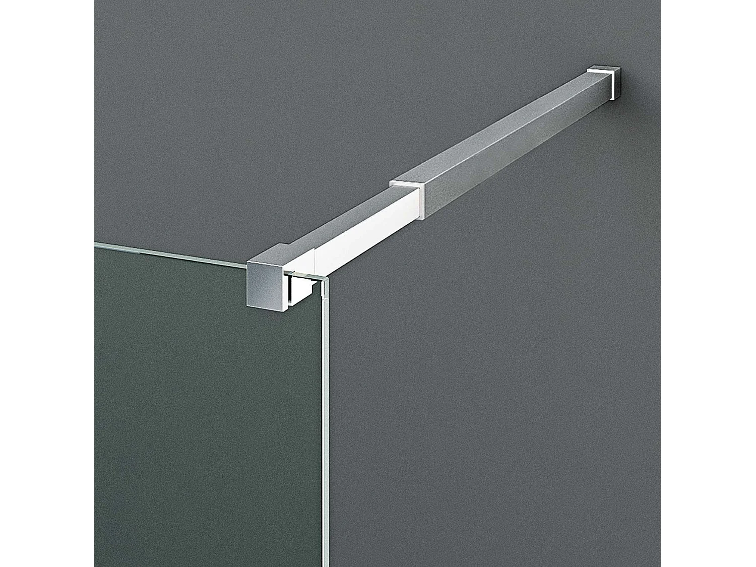 Pare douche fixe en verre sécurité transparent ép 6mm anti calcaire, L.120*H.195 cm, profilé chrome, SUPERBAN Mont Blanc CC
