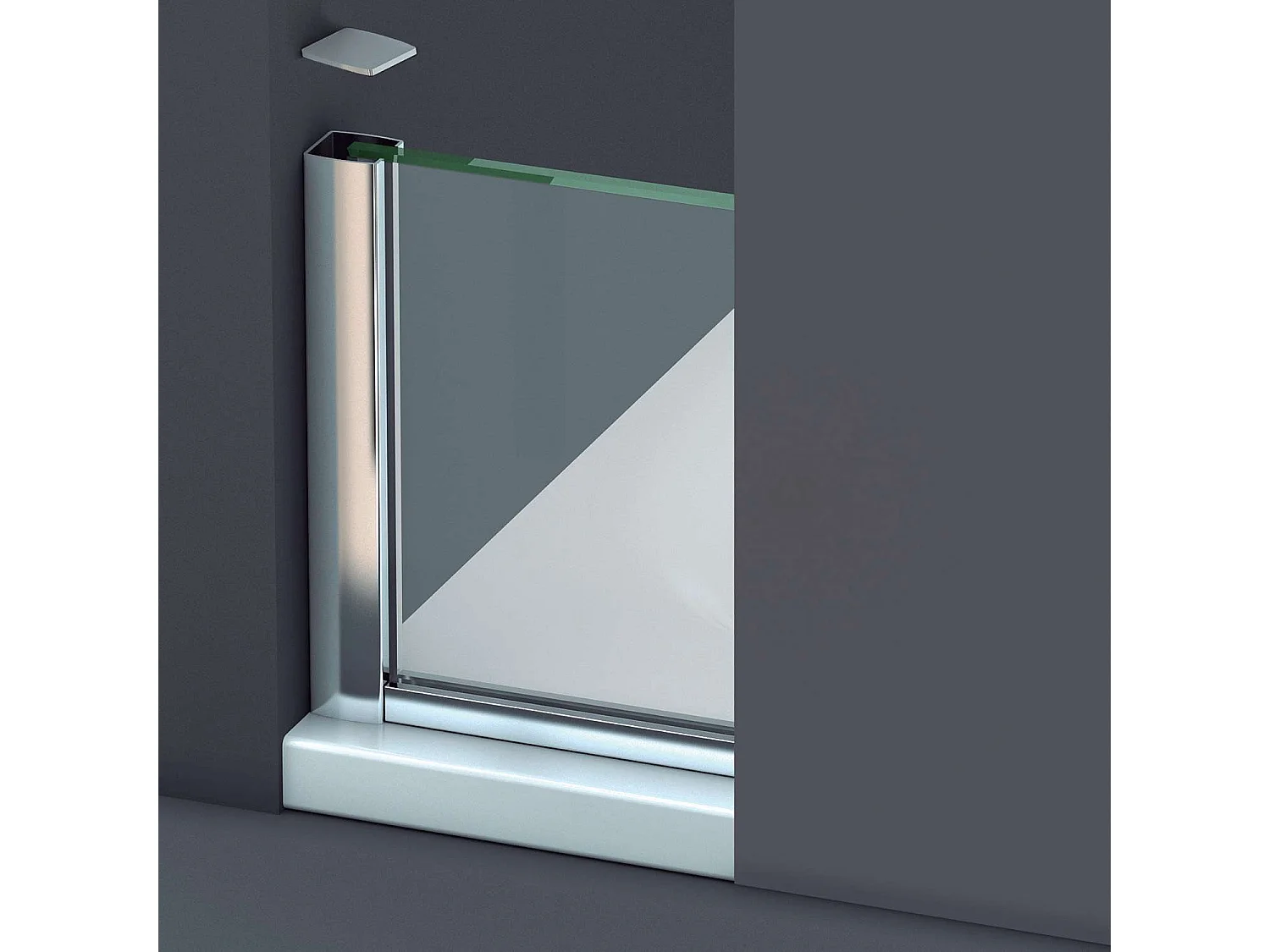 Pare douche fixe en verre sécurité transparent ép 6mm anti calcaire, L.120*H.195 cm, profilé chrome, SUPERBAN Mont Blanc CC