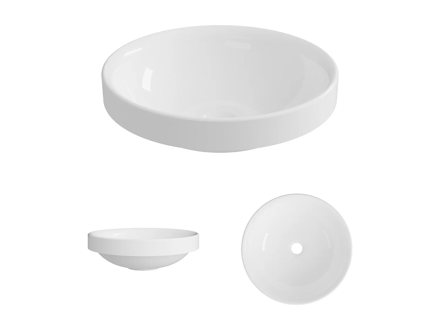 Vasque à encastrer ÉRIK - 75% Minéral Blanc Brillant Ronde 40cm*H12.7cm - LAVABERG