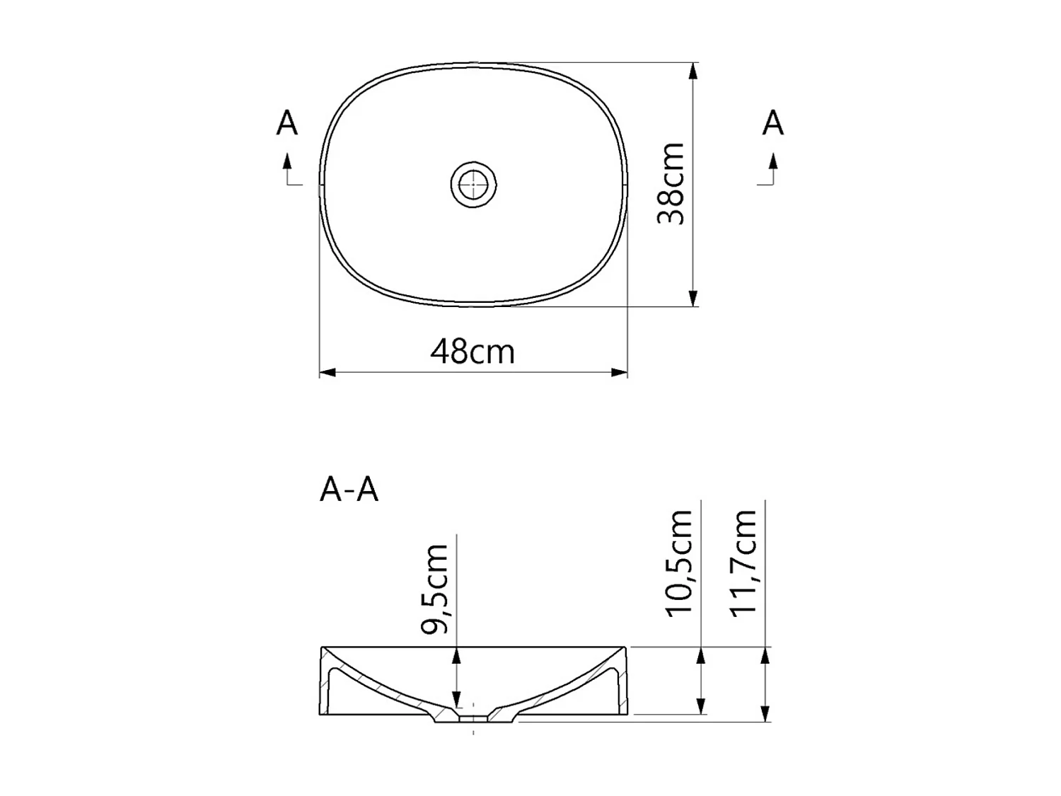 Vasque à poser OSCAR - 75% Minéral Blanc Brillant Ovale 48*38*H11.7cm - LAVABERG