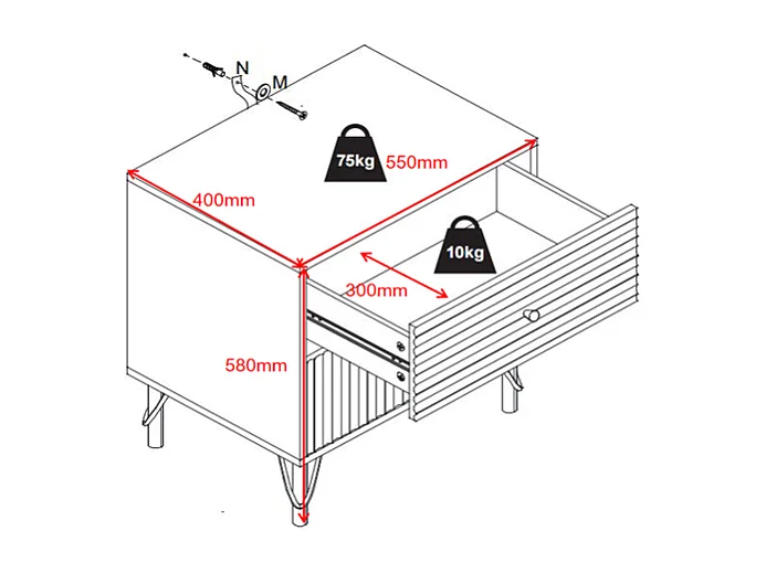 Lot de 2 tables de chevet avec 2 tiroirs - Blanc - LUREO
