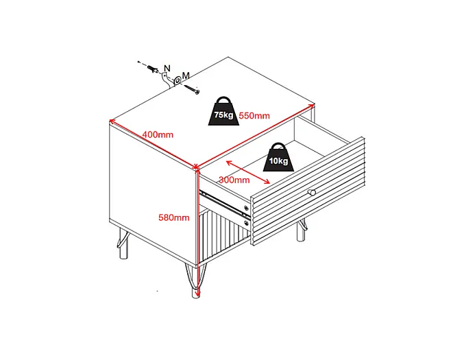 Lot de 2 tables de chevet avec 2 tiroirs - Blanc - LUREO