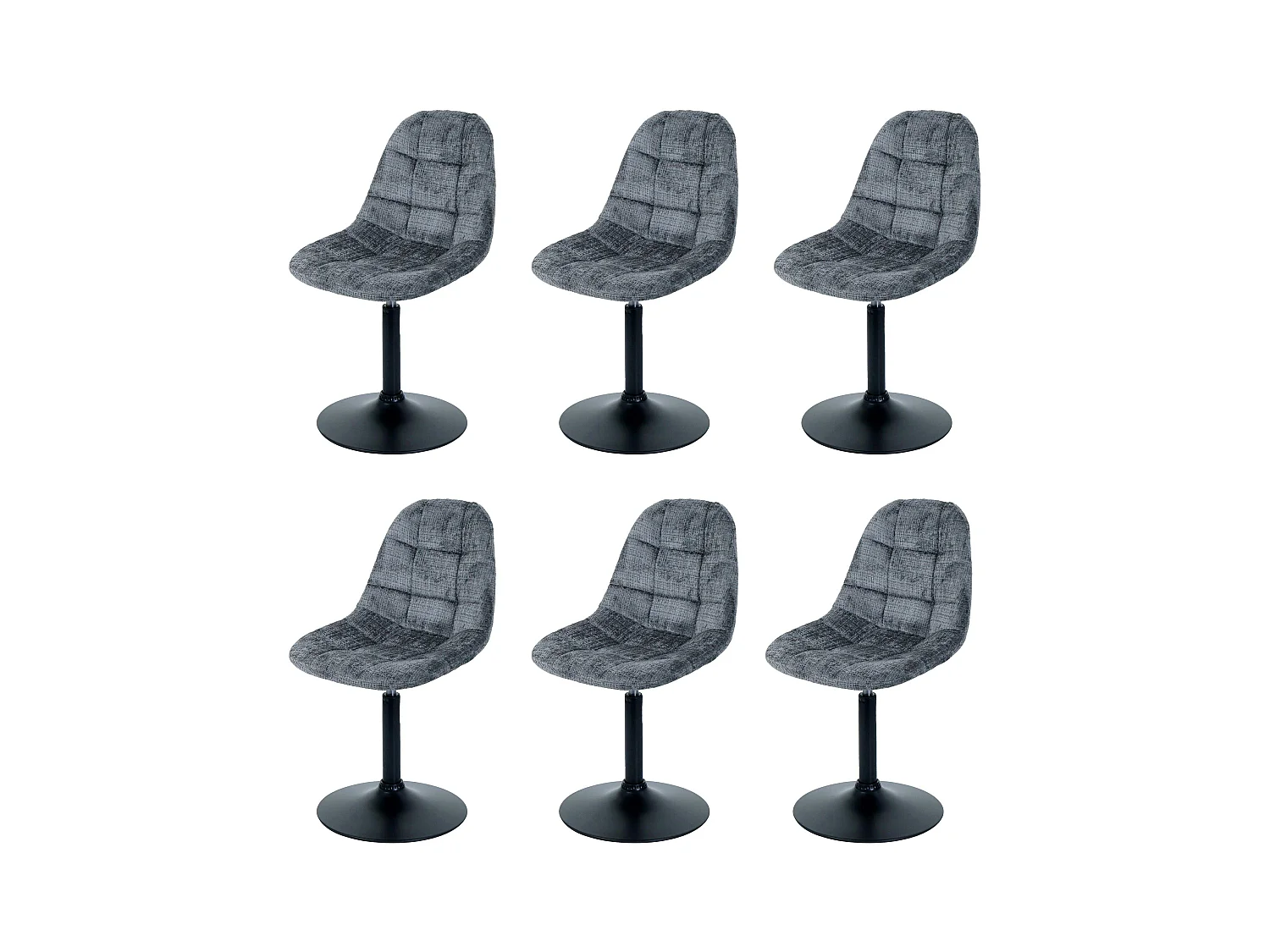 Chaise de salle à manger MCW-A60 (lot de 6),  gris foncé