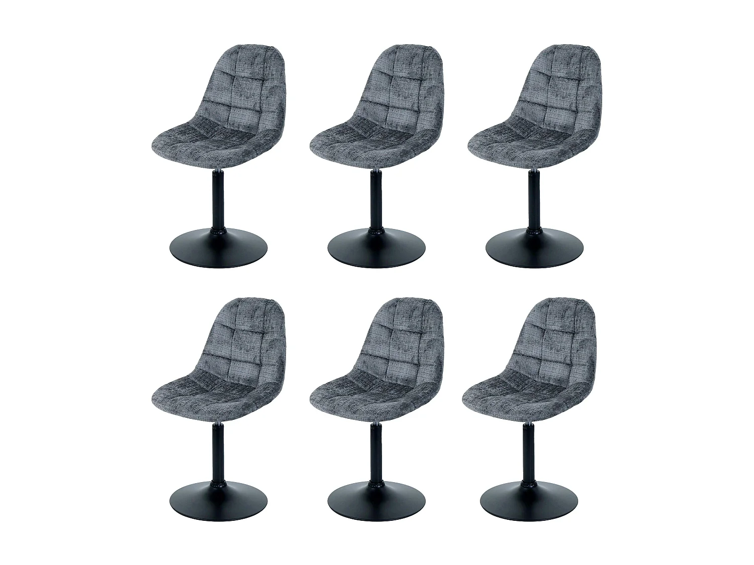 Chaise de salle à manger MCW-A60 (lot de 6),  gris foncé