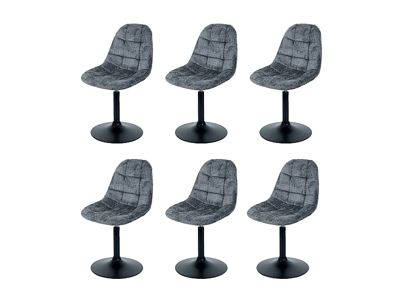 Esszimmerstuhl MCW-A60 (6er-Set), Dunkelgrau
