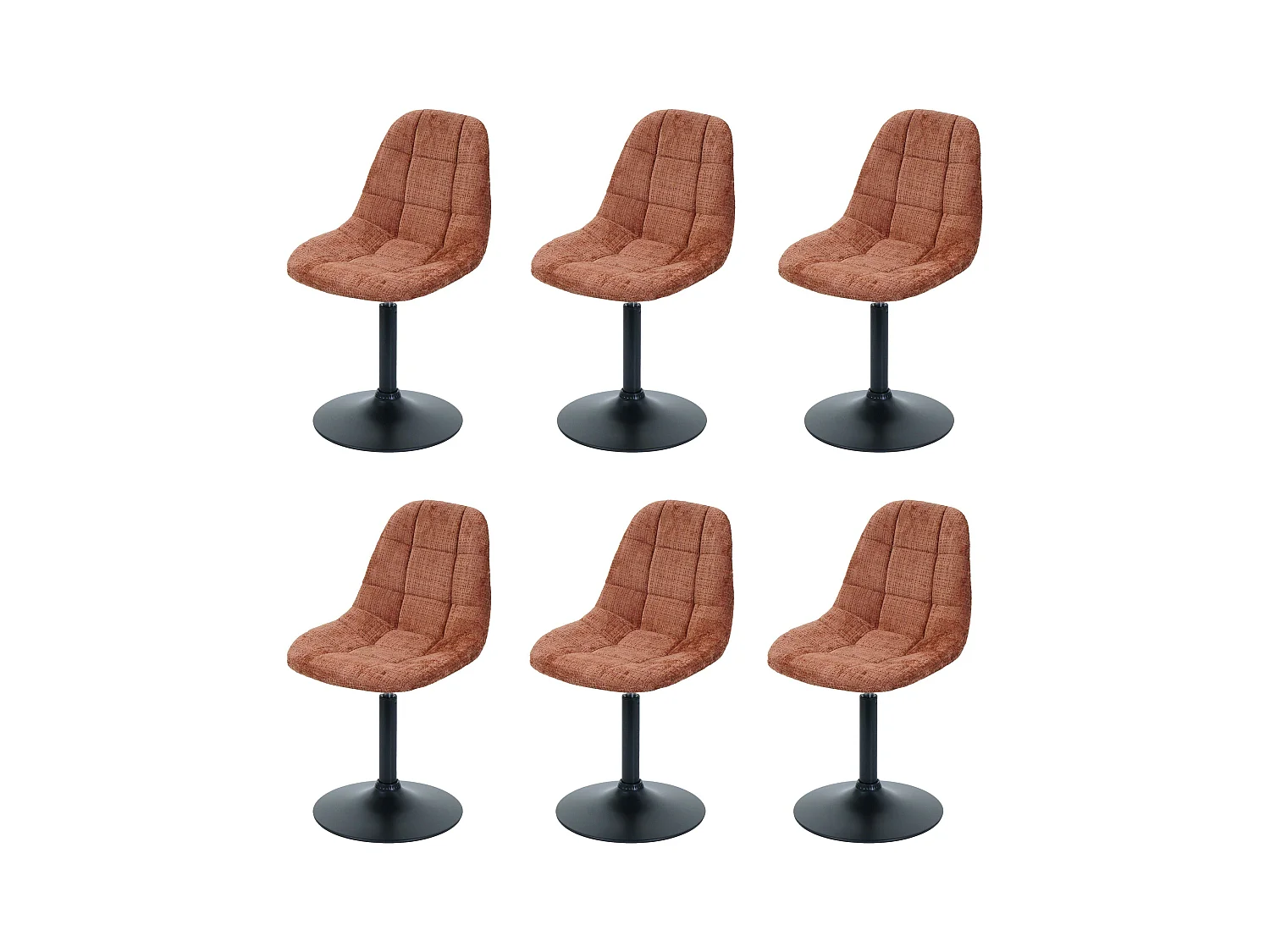Chaise de salle à manger MCW-A60 (lot de 6),  terracotta