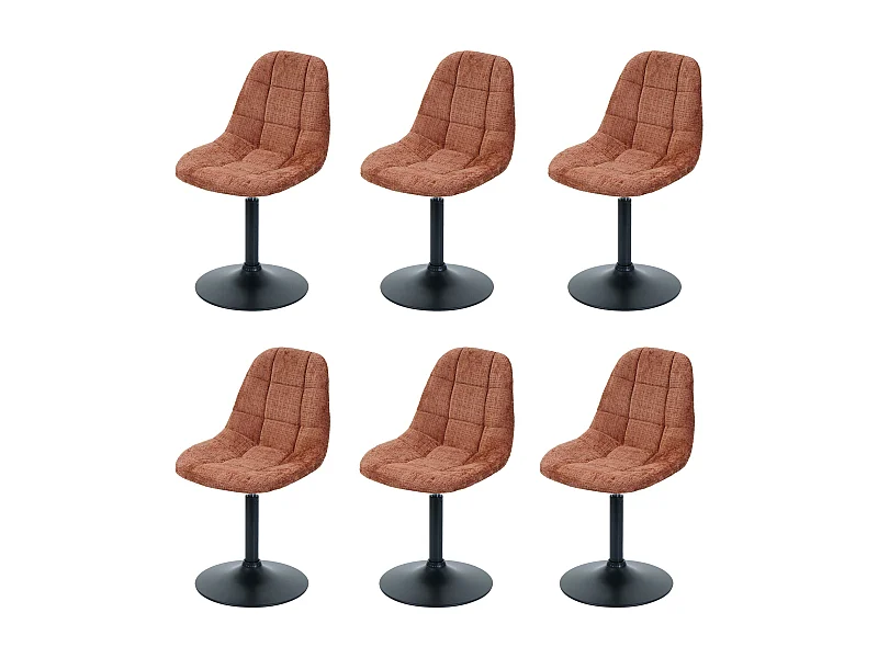 Chaise de salle à manger MCW-A60 (lot de 6),  terracotta