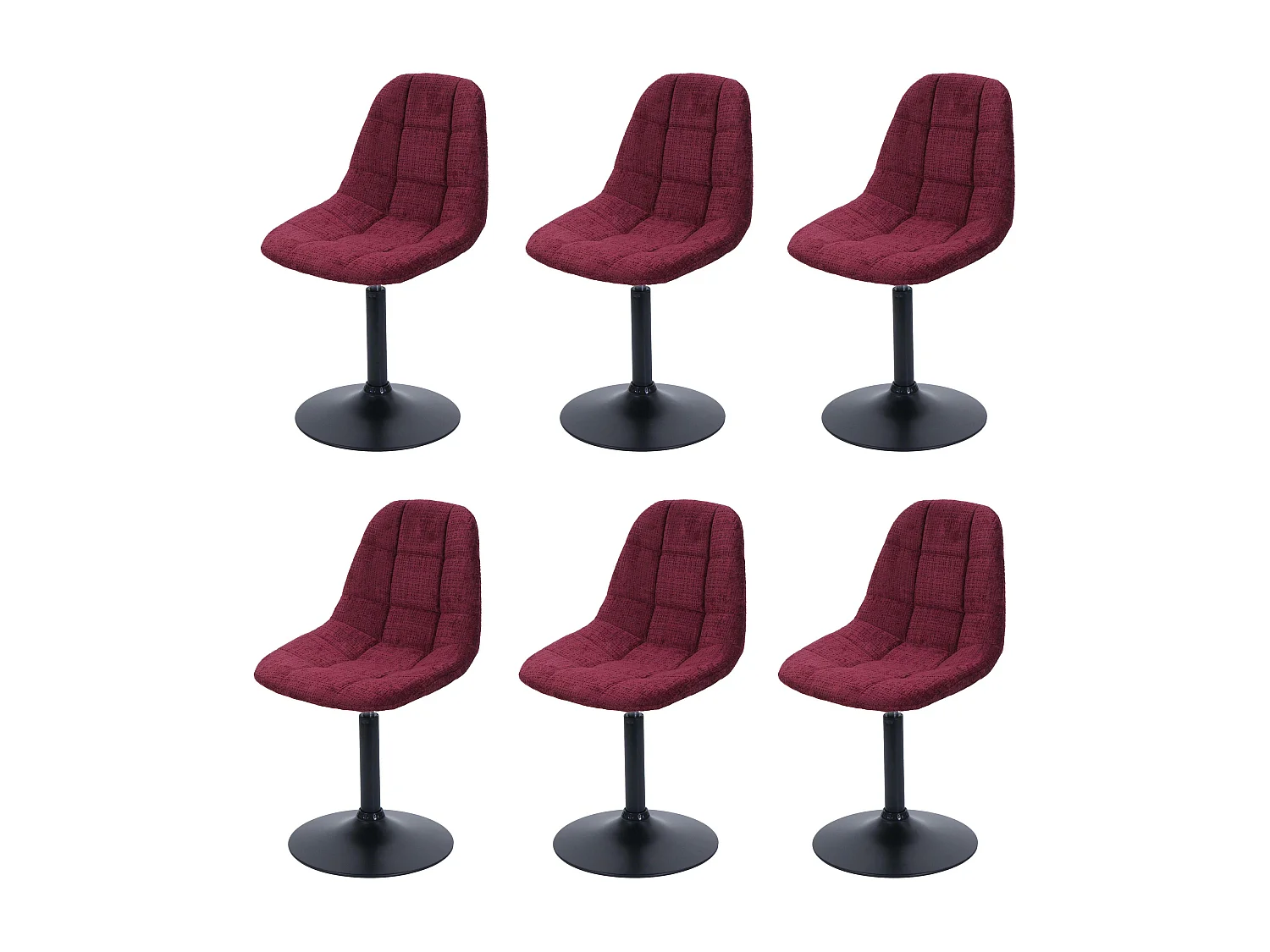 Chaise de salle à manger MCW-A60 (lot de 6),  bordeaux