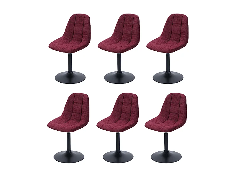 Chaise de salle à manger MCW-A60 (lot de 6),  bordeaux