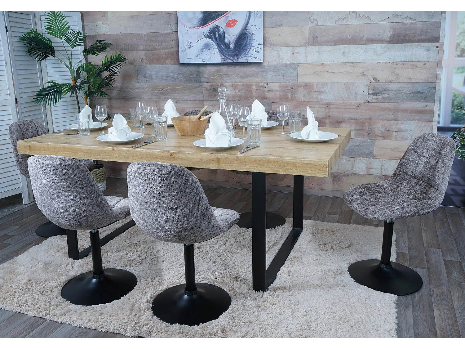 Eetkamerstoel MCW-A60 (set van 6),  bruin