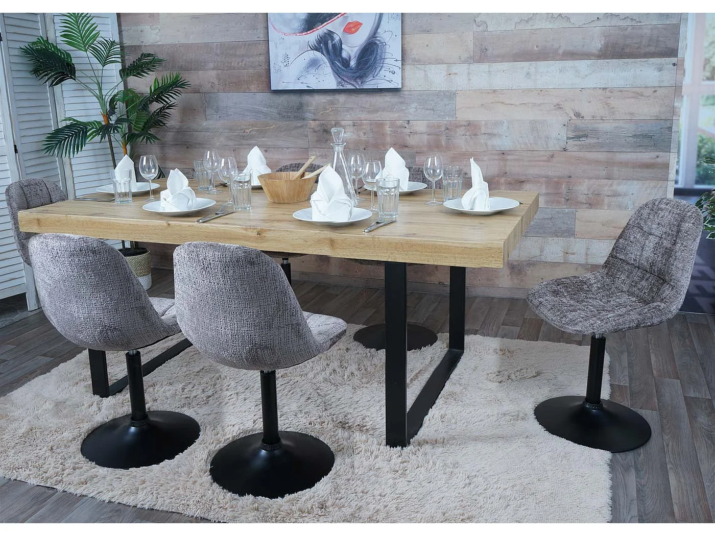 Eetkamerstoel MCW-A60 (set van 6),  bruin