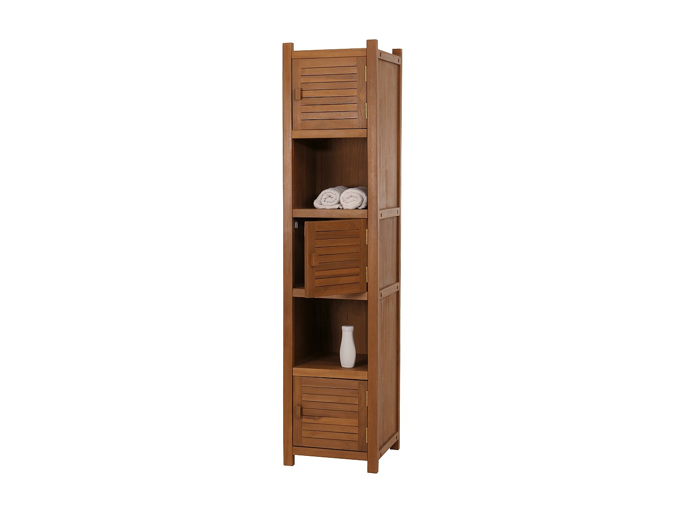 Neu Home Armadietto Da Bagno Alto Tower – Legno Dark Espresso, Sottile E Con Ripiani