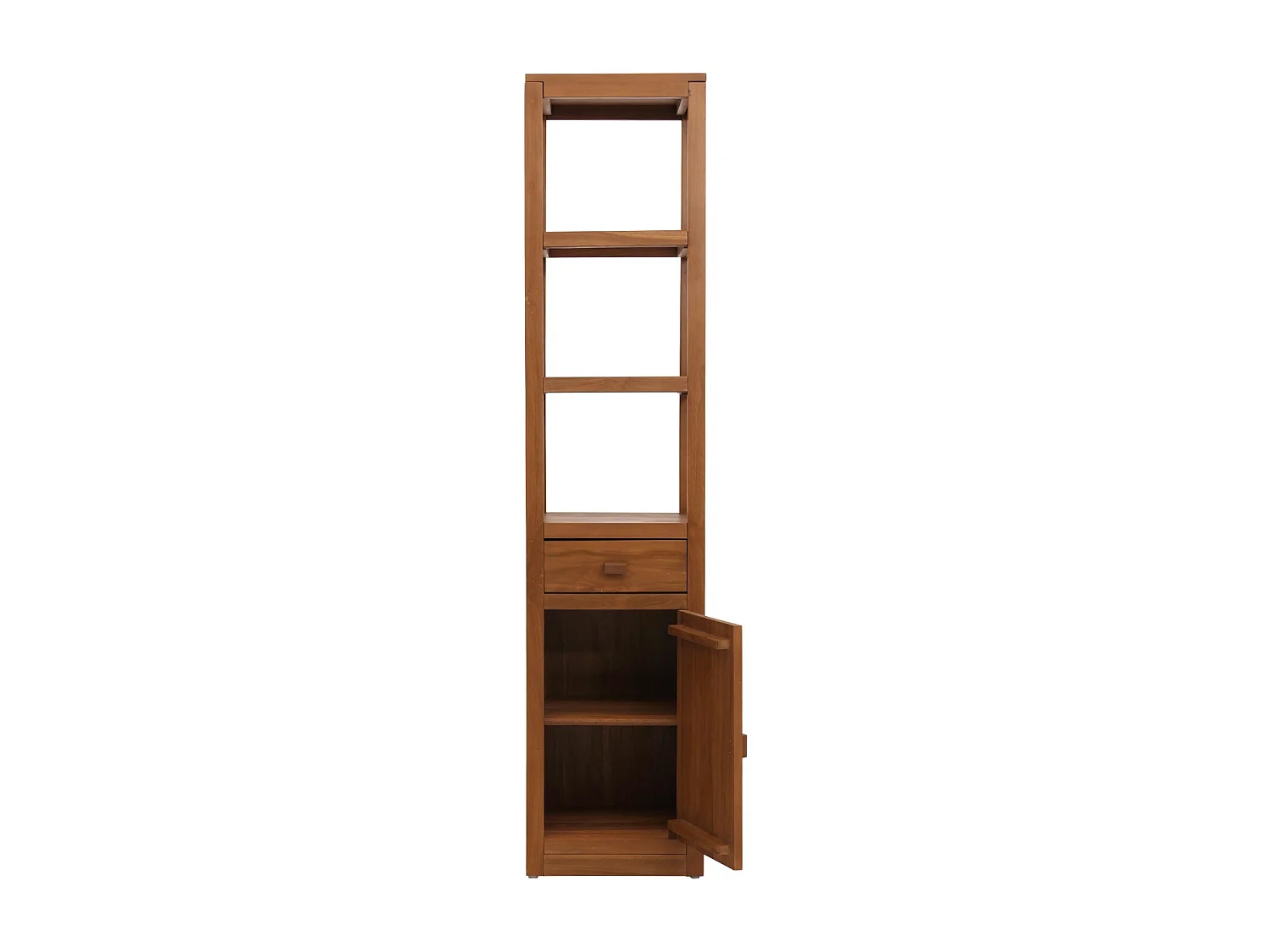 Scaffale alto in teak MCW-M86, armadietto colonna bagno, teak di qualità B (durame, 20-30 anni), 180x40cm