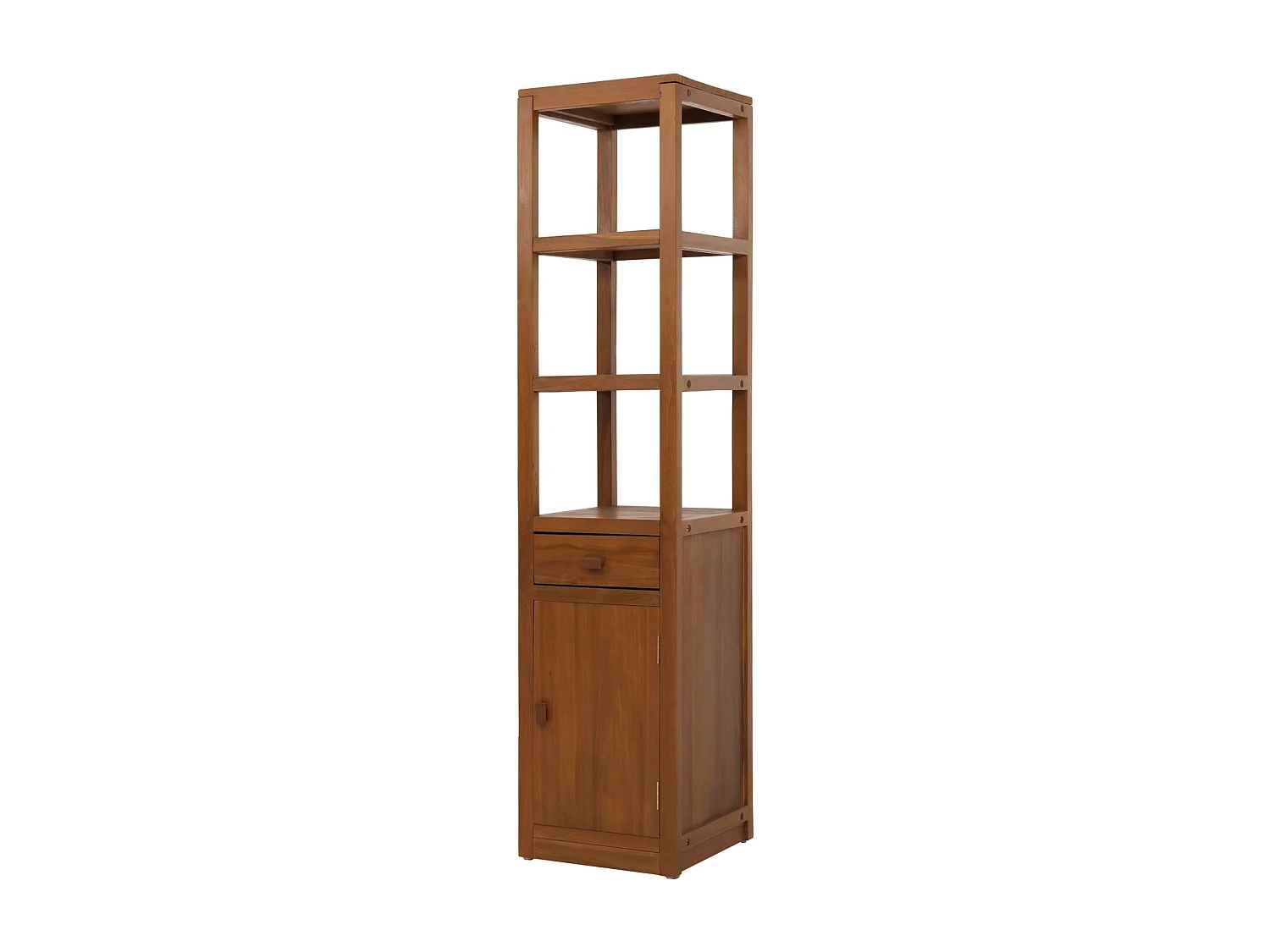 Scaffale alto in teak MCW-M86, armadietto colonna bagno, teak di qualità B (durame, 20-30 anni), 180x40cm