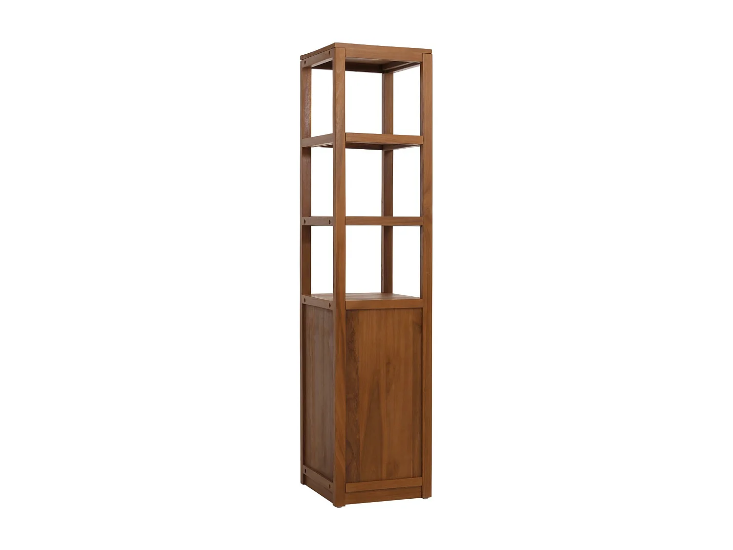 Scaffale alto in teak MCW-M86, armadietto colonna bagno, teak di qualità B (durame, 20-30 anni), 180x40cm