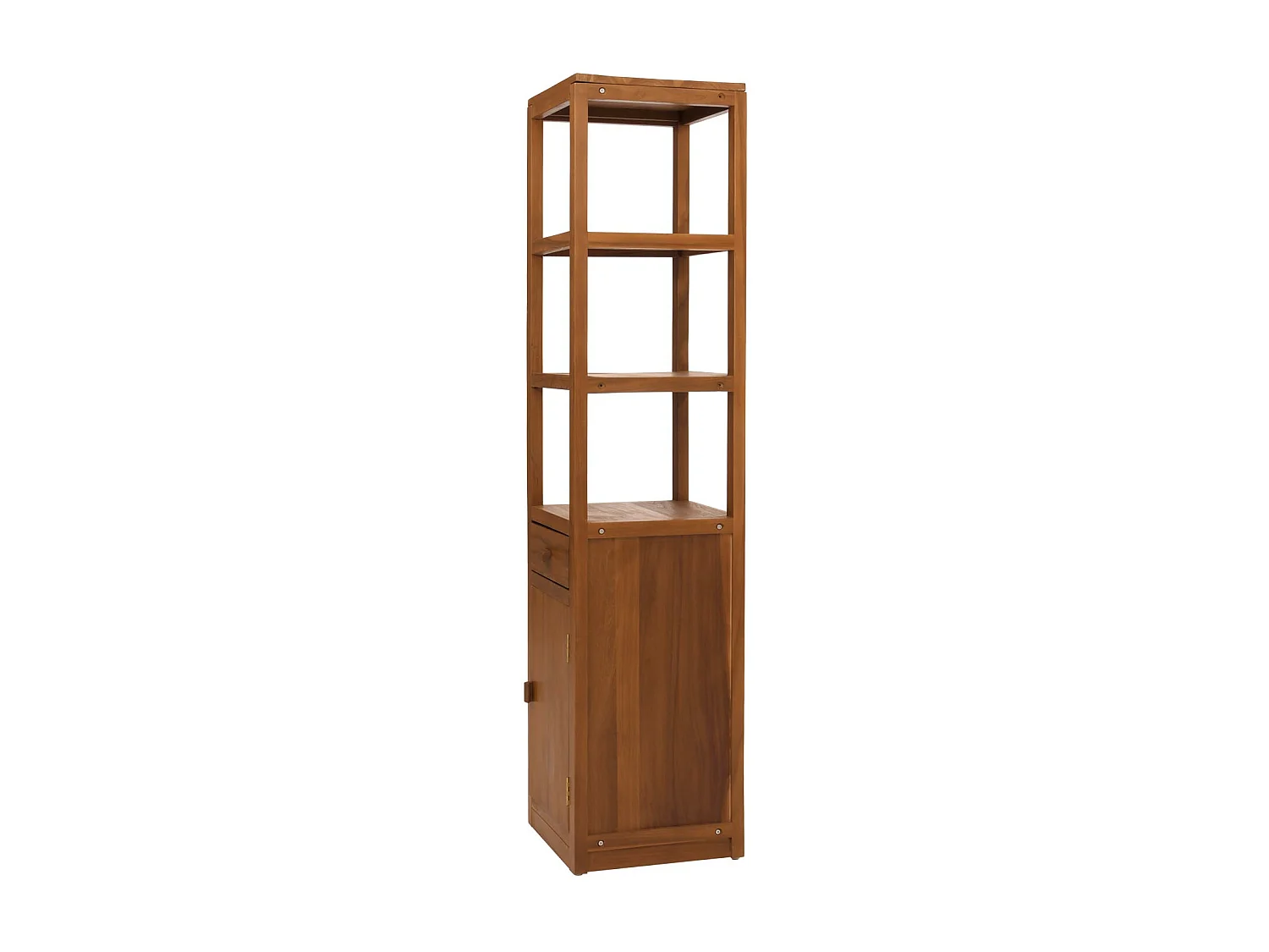 Scaffale alto in teak MCW-M86, armadietto colonna bagno, teak di qualità B (durame, 20-30 anni), 180x40cm