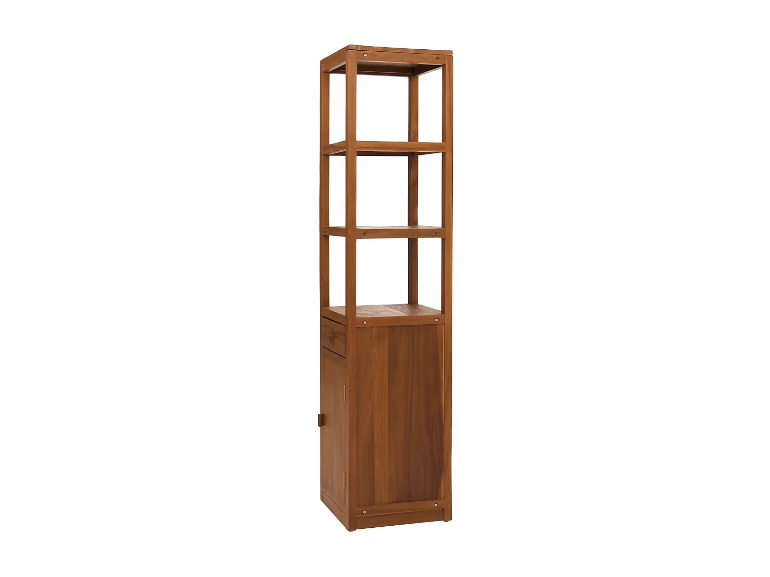 Teak-Regal MCW-M86, Badschrank Badregal Badezimmer, hochwertiges B-Grade-Teak (Kernholz, 20-30 Jahre), 180x40cm