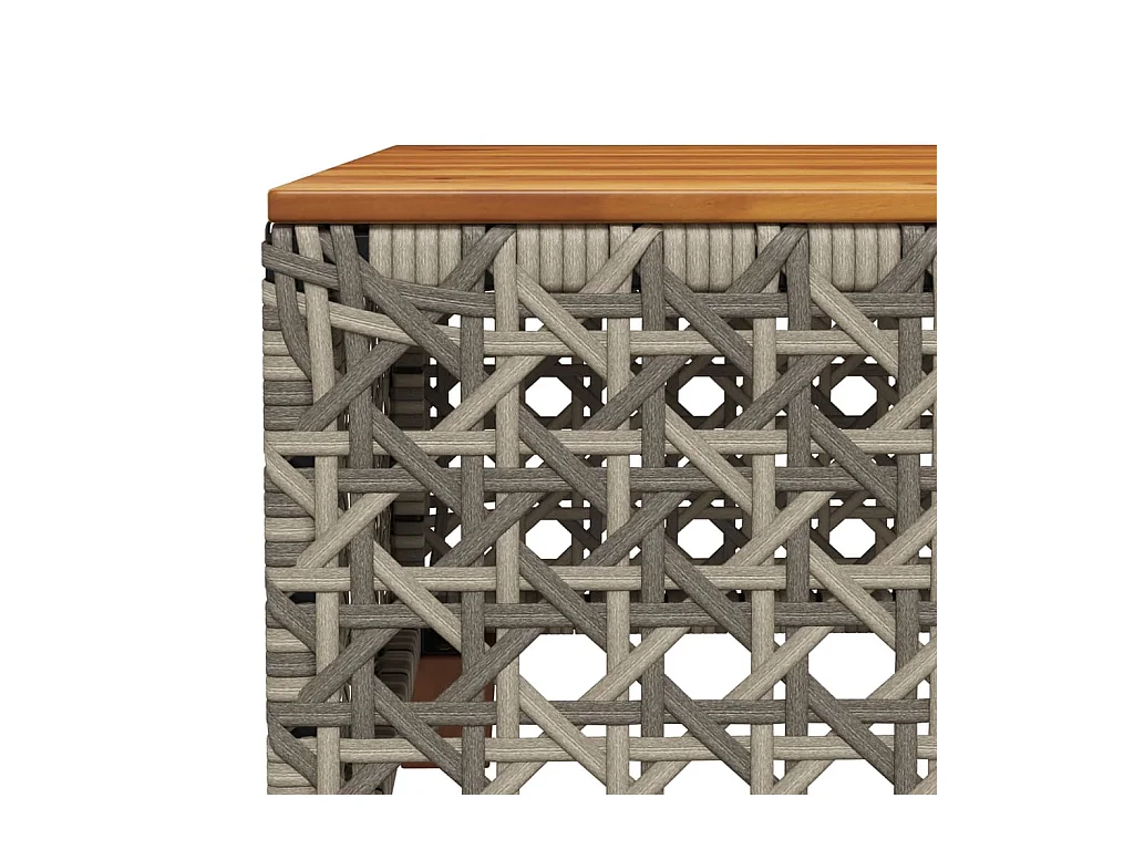 Tuintafel 55x55x36 cm poly rattan en acaciahout grijs