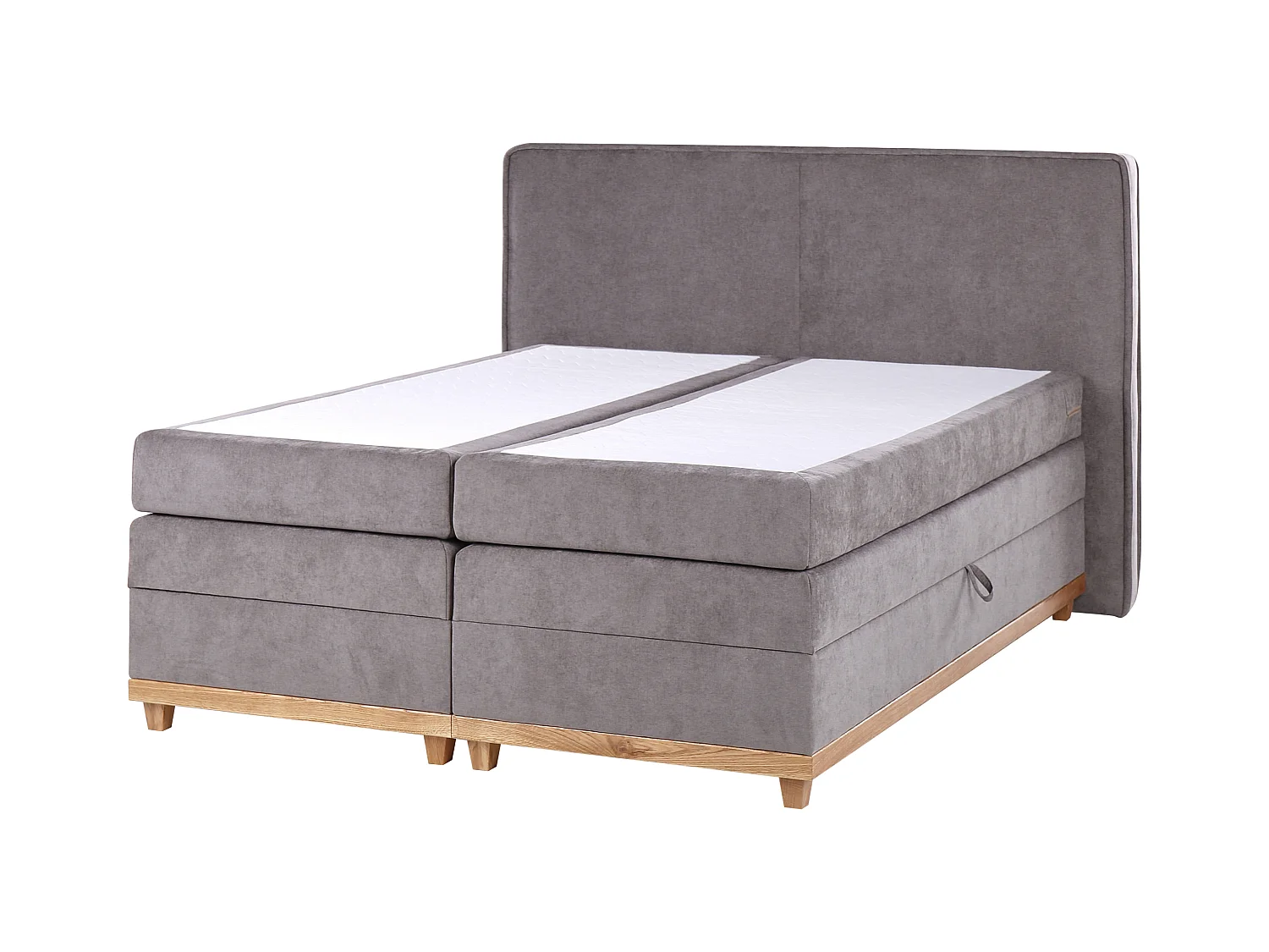 Lit boxspring avec rangement Tissu DYNASTY 160 x 200 cm Taupe