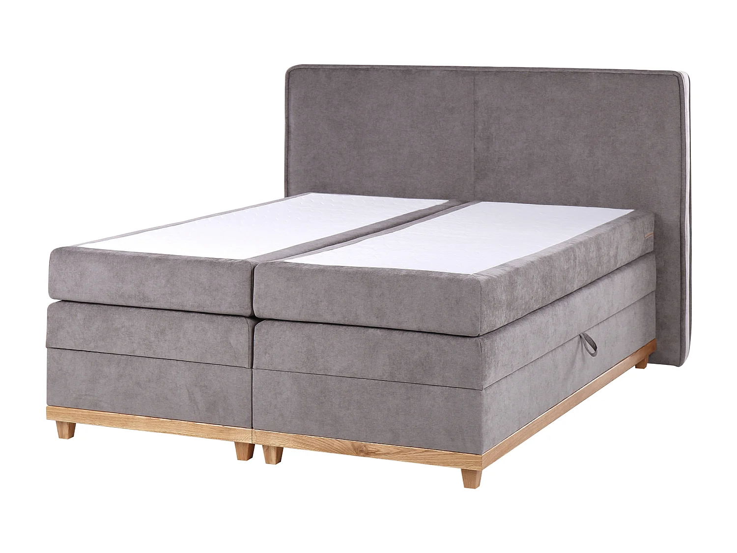 Lit boxspring avec rangement Tissu DYNASTY 160 x 200 cm Taupe