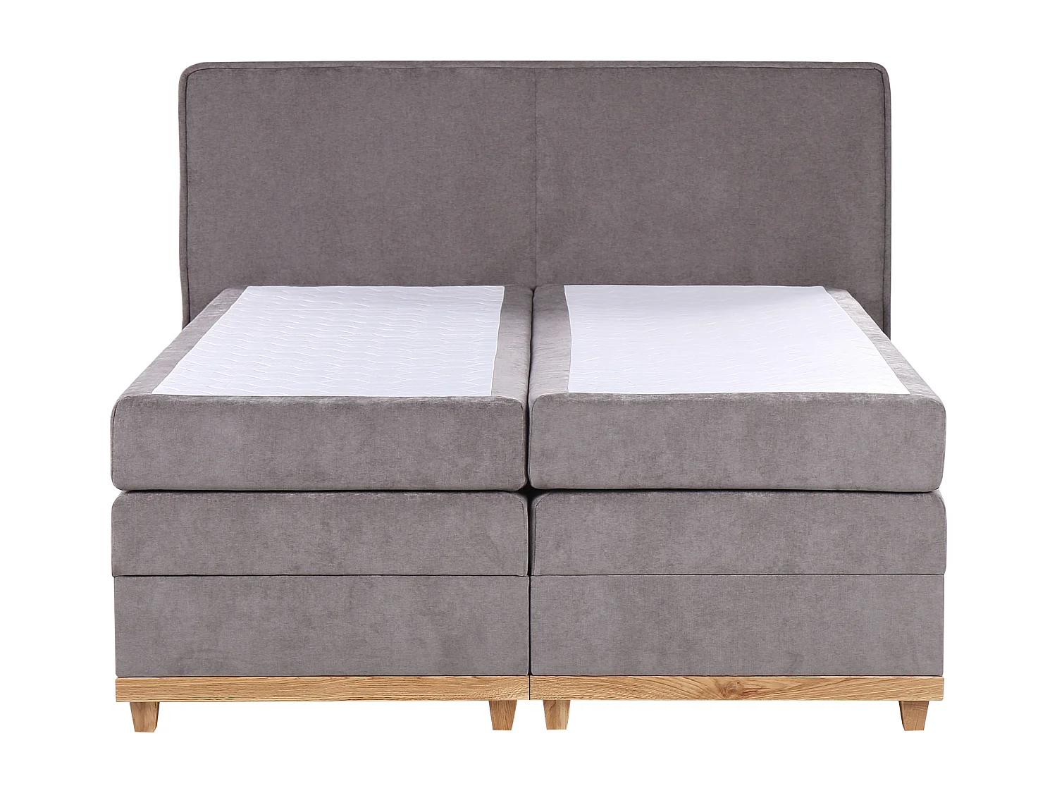 Lit boxspring avec rangement Tissu DYNASTY 160 x 200 cm Taupe