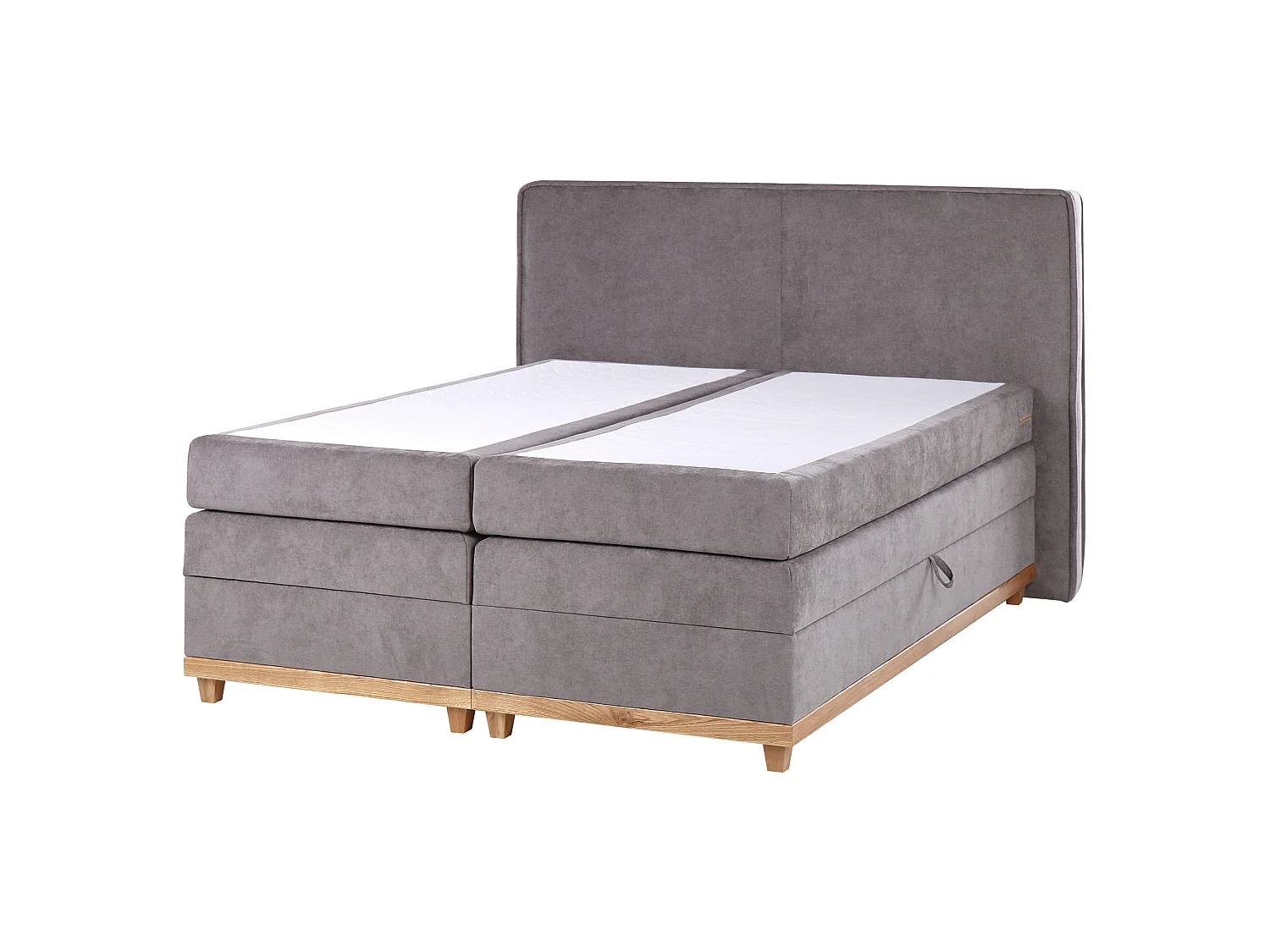 Lit boxspring avec rangement Tissu DYNASTY 160 x 200 cm Taupe